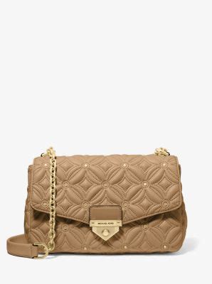 michael kors grey quilted bag|Michael Kors soho shoulder bag.